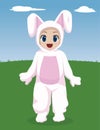 Kid wearing rabbit costume