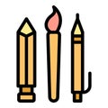 Kid writing tools icon vector flat Royalty Free Stock Photo