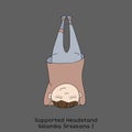 Kid yoga pose. Supported headstand