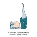 Kid yoga pose. Supported shoulder stand Royalty Free Stock Photo