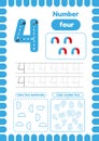 Kida activity pages. Learn numbers. Preschool worksheets.