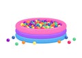 Kiddie inflatable pool full of plastic balls Royalty Free Stock Photo