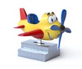 Kiddie ride cartoon airplane 3d rendering Royalty Free Stock Photo