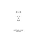 Kiddush cup icon. Kiddush is a blessing recited over wine or grape juice to sanctify the Shabbat and Jewish holidays Royalty Free Stock Photo