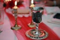 Kiddush Cup with Sabbath Candles