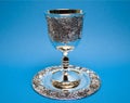 Kiddush Whine Cup and Saucer Royalty Free Stock Photo