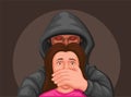 Kidnapped girl criminal scene illustration vector