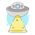 The Kidnapping Of The Space Bowl Illustration Vector Suitable For Greeting Card, Poster Or T-shirt Printing Royalty Free Stock Photo