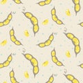 Kidney beans beige seamless vector pattern.