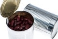 Kidney Beans in a can (on white) Royalty Free Stock Photo