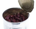 Kidney Beans in a can (on white) Royalty Free Stock Photo