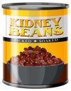 KIdney Beans in Food Can with Label Isolated Royalty Free Stock Photo