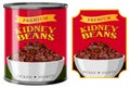 KIdney Beans in Food Can with Label Isolated Royalty Free Stock Photo