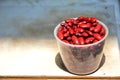 Kidney beans in measuring cup Royalty Free Stock Photo