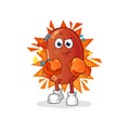 Kidney boxer character. cartoon mascot vector