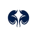 Kidney Care Manta-ray Fish Creative Logo