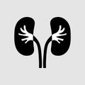 Kidney disease paper icon. Stones in the kidneys. Pyelonephritis. Urolithiasis disease