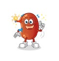 Kidney got an idea cartoon. mascot vector Royalty Free Stock Photo
