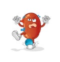 Kidney hiten by bowling cartoon. cartoon mascot vector