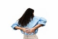 Kidney infection pyelonephritis urinary tract infection. Attractive woman feel backache spine pain because of UTI Royalty Free Stock Photo