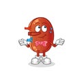 Kidney lie like Pinocchio character. cartoon mascot vector