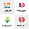 Kidney Logo Set Design Template Collection