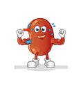 Kidney muscular cartoon. cartoon mascot vector