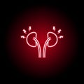 kidney pain icon in neon style. Element of human body pain for mobile concept and web apps illustration. Thin line icon for