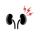 Kidney pain related icon in flat style.