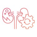 kidney problem, Causes, metabolism, line gradient icons