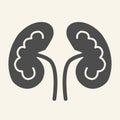 Kidney solid icon. Kidneys symbol glyph style pictogram on white background. Human urology system for mobile concept and