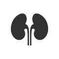Kidney vector renal care icon. Urology kidney black icon logo flat symbol