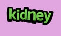 KIDNEY writing vector design on pink background