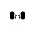 Kidneys black icon concept. Kidneys flat vector symbol, sign, illustration.