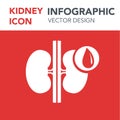 Kidneys blood organ illustration infographic icon simple vector concept