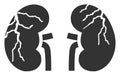 Flat Raster Kidneys Cancer Icon