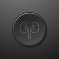 Kidneys Line Icon. Black Push-Button