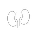 Kidneys line icon. People kidneys outline black shape vector illustration