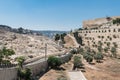 The Kidron Valley,on the eastern side of the Old City of Jerusalem, separating the Temple Mount from the Mount of Olives, with Royalty Free Stock Photo