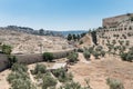The Kidron Valley,on the eastern side of the Old City of Jerusalem, separating the Temple Mount from the Mount of Olives, with Royalty Free Stock Photo