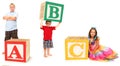 Kids with ABC in Alphabet Blocks