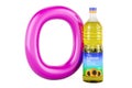 Kids ABC, Letter O with sunflower oil. 3D rendering