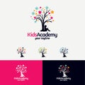 Kids Academy Tree Logo Design Template Royalty Free Stock Photo