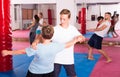 Kids exercising self-defense movements Royalty Free Stock Photo