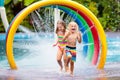 Kids at aqua park. Child in swimming pool Royalty Free Stock Photo