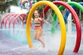 Kids at aqua park. Child in swimming pool Royalty Free Stock Photo