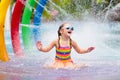 Kids at aqua park. Child in swimming pool Royalty Free Stock Photo