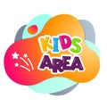 Kids area vector cartoon banner