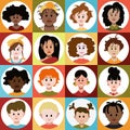 Kids Avatar Set Vector.