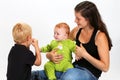 Kids and Babysitter Royalty Free Stock Photo